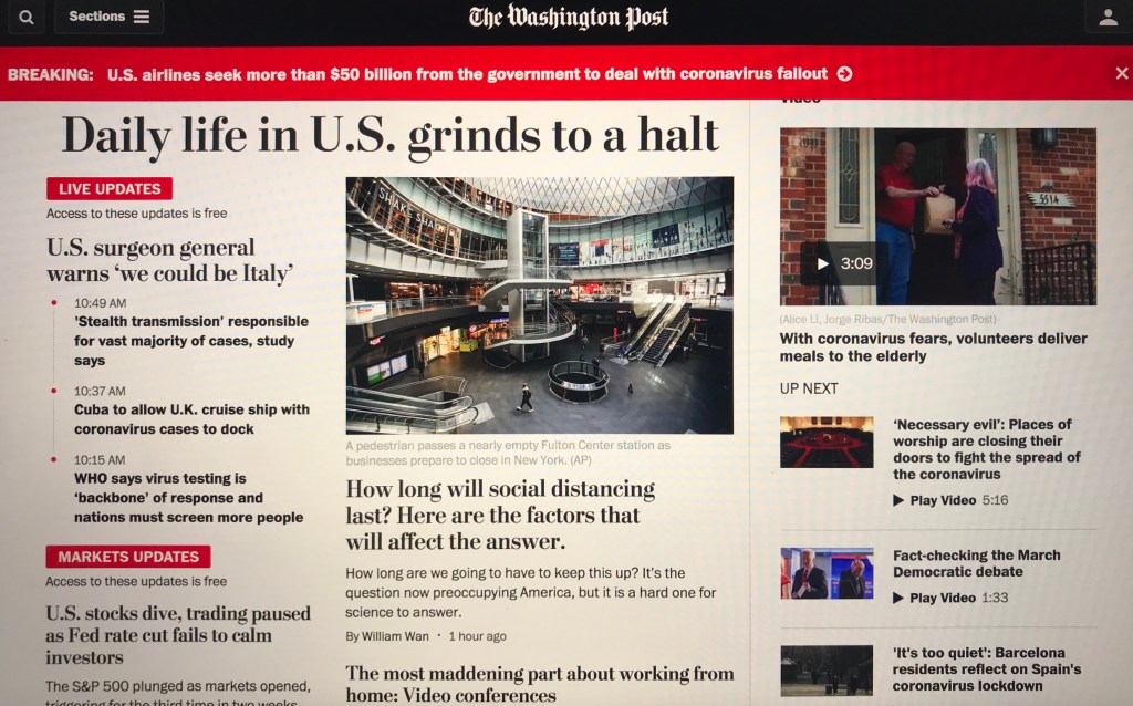 headline in Washington Post